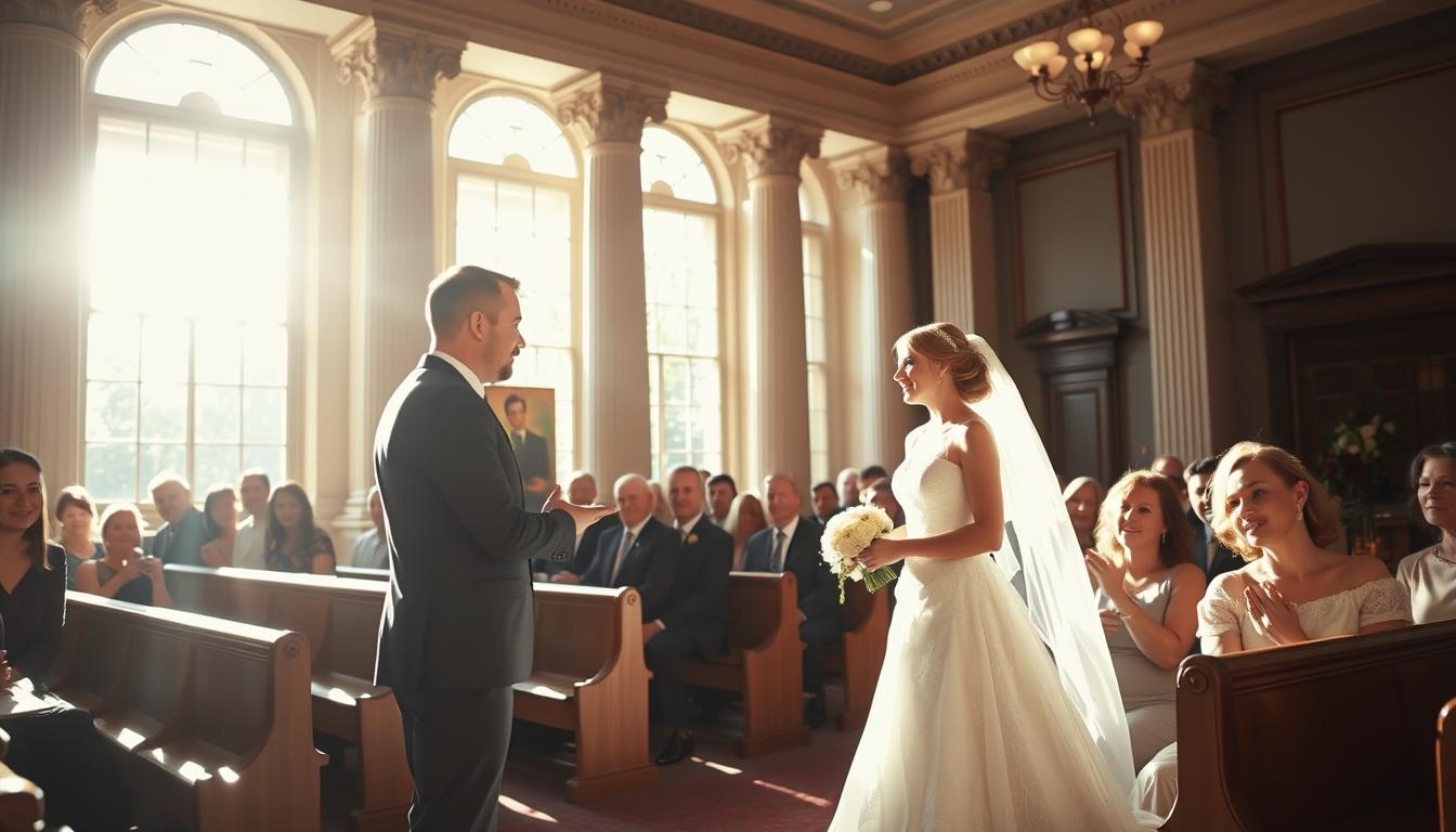 casamento, civil, passo, guia, noivos