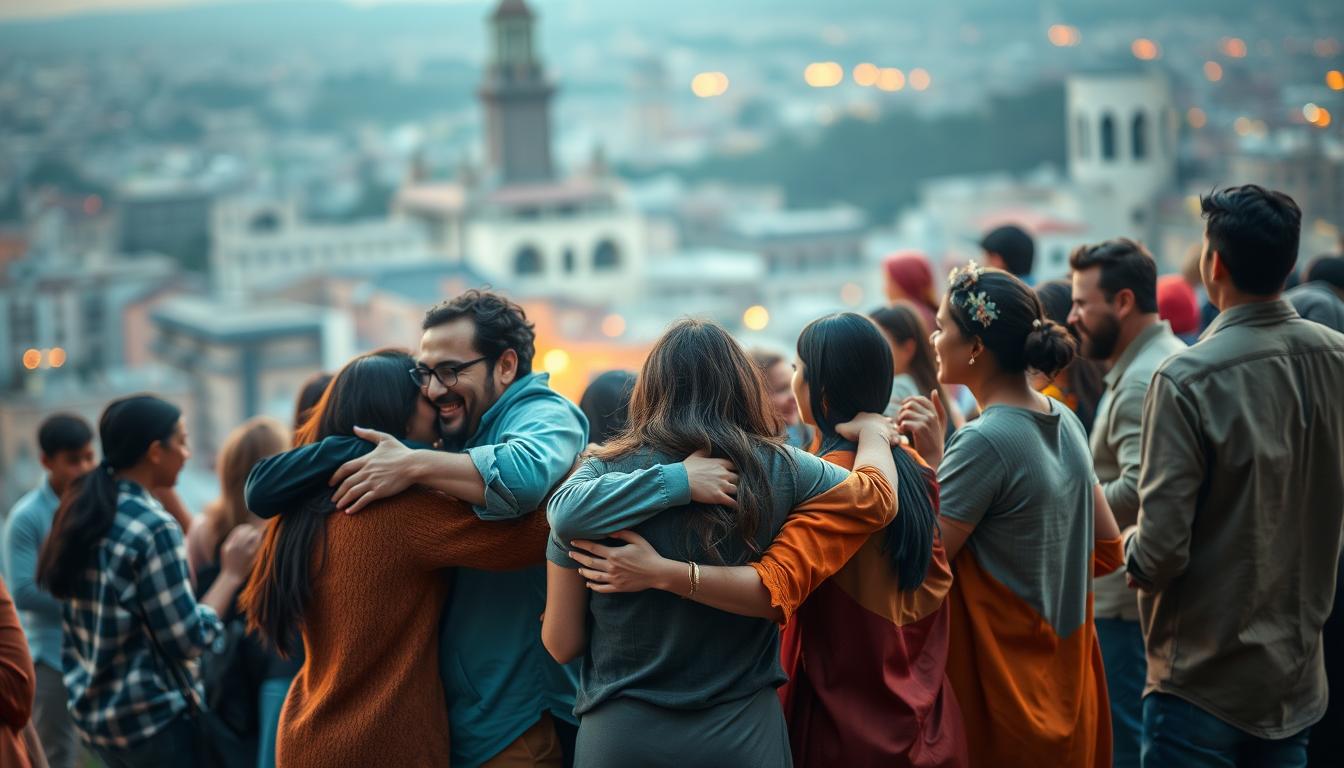 conexões, humanas, importância, amizade, relação